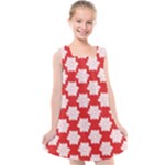 Christmas Snowflakes Background Pattern Kids  Cross Back Dress