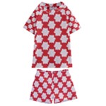 Christmas Snowflakes Background Pattern Kids  Swim T-Shirt and Shorts Set