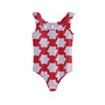 Christmas Snowflakes Background Pattern Kids  Frill Swimsuit