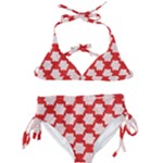 Christmas Snowflakes Background Pattern Kids  Classic Bikini Set
