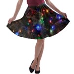 Christmas Lights A-line Skater Skirt