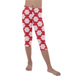 Christmas Snowflakes Background Pattern Kids  Lightweight Velour Capri Leggings 