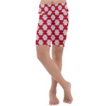 Christmas Snowflakes Background Pattern Kids  Lightweight Velour Cropped Yoga Leggings