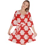 Christmas Snowflakes Background Pattern Velour Kimono Dress