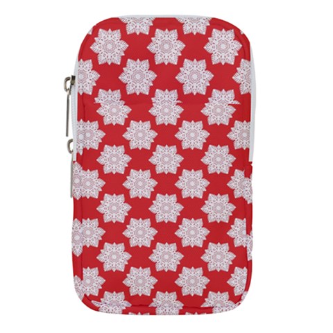 Christmas Snowflakes Background Pattern Waist Pouch (Small) from ArtsNow.com