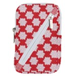 Christmas Snowflakes Background Pattern Belt Pouch Bag (Small)