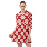 Christmas Snowflakes Background Pattern Mini Skater Shirt Dress