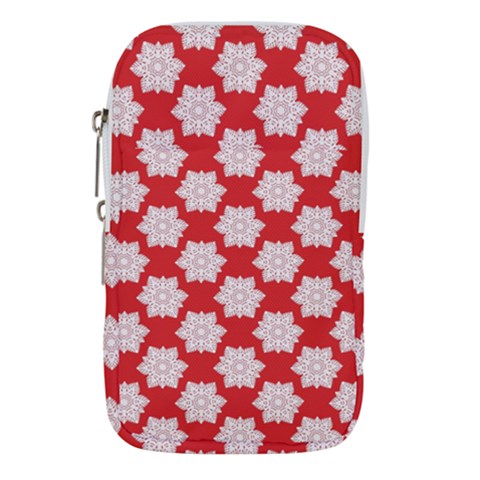 Christmas Snowflakes Background Pattern Waist Pouch (Large) from ArtsNow.com