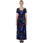 Christmas Lights High Waist Short Sleeve Maxi Dress