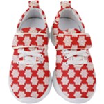 Christmas Snowflakes Background Pattern Kids  Velcro Strap Shoes
