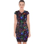 Christmas Lights Capsleeve Drawstring Dress 