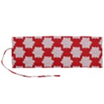 Christmas Snowflakes Background Pattern Roll Up Canvas Pencil Holder (M)