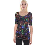 Christmas Lights Wide Neckline T-Shirt
