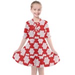 Christmas Snowflakes Background Pattern Kids  All Frills Chiffon Dress
