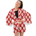 Christmas Snowflakes Background Pattern Long Sleeve Kimono