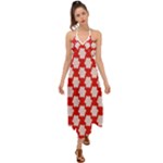 Christmas Snowflakes Background Pattern Halter Tie Back Dress 