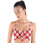 Christmas Snowflakes Background Pattern Woven Tie Front Bralet
