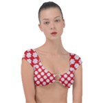 Christmas Snowflakes Background Pattern Cap Sleeve Ring Bikini Top