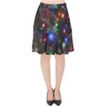 Christmas Lights Velvet High Waist Skirt