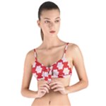 Christmas Snowflakes Background Pattern Tie Up Cut Bikini Top