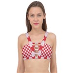 Christmas Snowflakes Background Pattern Cage Up Bikini Top