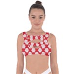 Christmas Snowflakes Background Pattern Bandaged Up Bikini Top