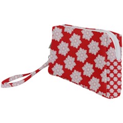 Christmas Snowflakes Background Pattern Wristlet Pouch Bag (Small) from ArtsNow.com