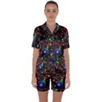 Christmas Lights Satin Short Sleeve Pajamas Set