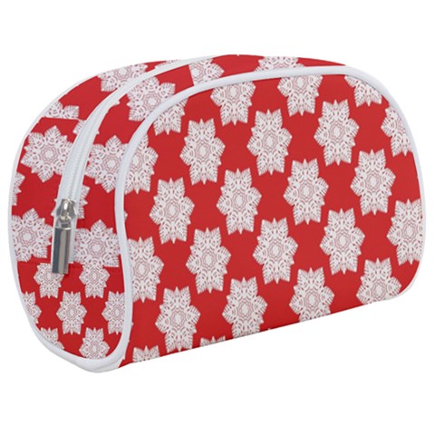 Christmas Snowflakes Background Pattern Make Up Case (Medium) from ArtsNow.com