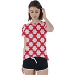 Christmas Snowflakes Background Pattern Short Sleeve Open Back T-Shirt