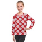 Christmas Snowflakes Background Pattern Kids  Long Mesh T-Shirt