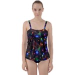 Christmas Lights Twist Front Tankini Set