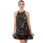 Christmas Lights Halter Tie Back Chiffon Dress