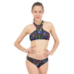 Christmas Lights High Neck Bikini Set