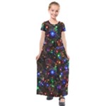 Christmas Lights Kids  Short Sleeve Maxi Dress