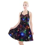 Christmas Lights Halter Party Swing Dress 
