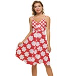 Christmas Snowflakes Background Pattern Sleeveless Tie Front Chiffon Dress