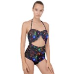 Christmas Lights Scallop Top Cut Out Swimsuit