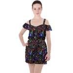 Christmas Lights Ruffle Cut Out Chiffon Playsuit