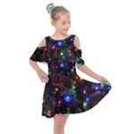 Christmas Lights Kids  Shoulder Cutout Chiffon Dress