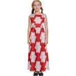 Christmas Snowflakes Background Pattern Kids  Satin Sleeveless Maxi Dress
