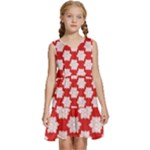 Christmas Snowflakes Background Pattern Kids  Sleeveless Tiered Mini Dress