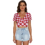 Christmas Snowflakes Background Pattern V-Neck Crop Top