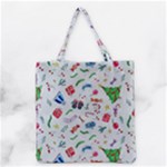 New Year Christmas Winter Pattern Grocery Tote Bag