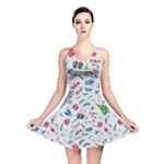 New Year Christmas Winter Pattern Reversible Skater Dress