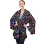 Christmas Lights Long Sleeve Velvet Kimono 