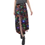 Christmas Lights Velour Split Maxi Skirt