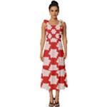 Christmas Snowflakes Background Pattern Tie-Strap Tiered Midi Chiffon Dress