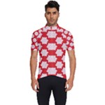 Christmas Snowflakes Background Pattern Men s Short Sleeve Cycling Jersey