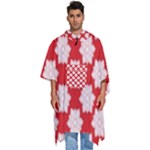 Christmas Snowflakes Background Pattern Men s Hooded Rain Ponchos
